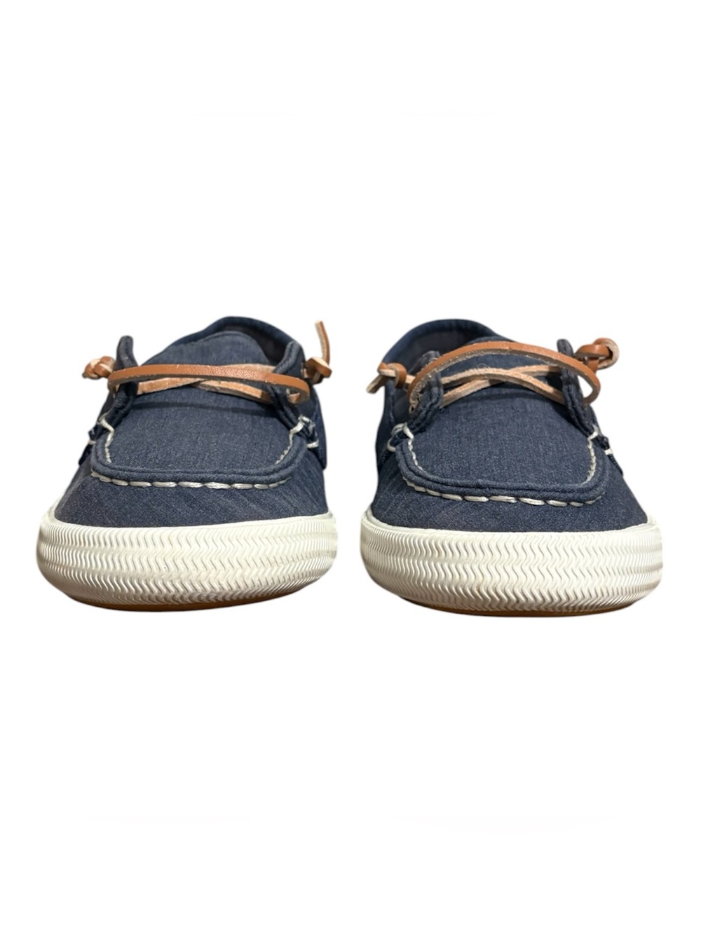 Sperry navy blue moccasin with Brown Gum Soles size 7 - Picture 2 of 9